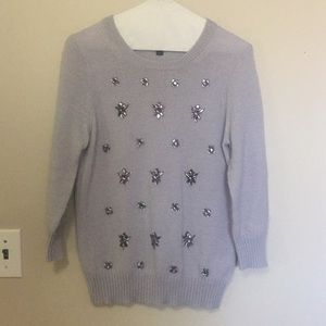 Lilac Wool Sweater w/ Beading